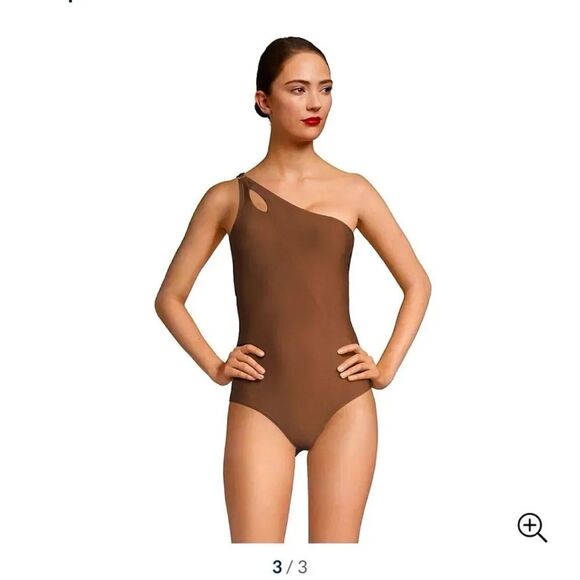 Lands’ End One Piece Swimsuit with SPF 50 in Brown Size 18 w Lycra NWT - Picture 1 of 6
